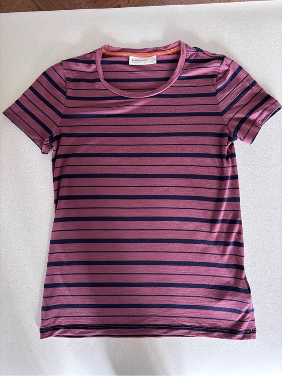 Icebreaker Tops - Icebreaker Wave Short Sleeve Stripe T-Shirt cool-lite hiking